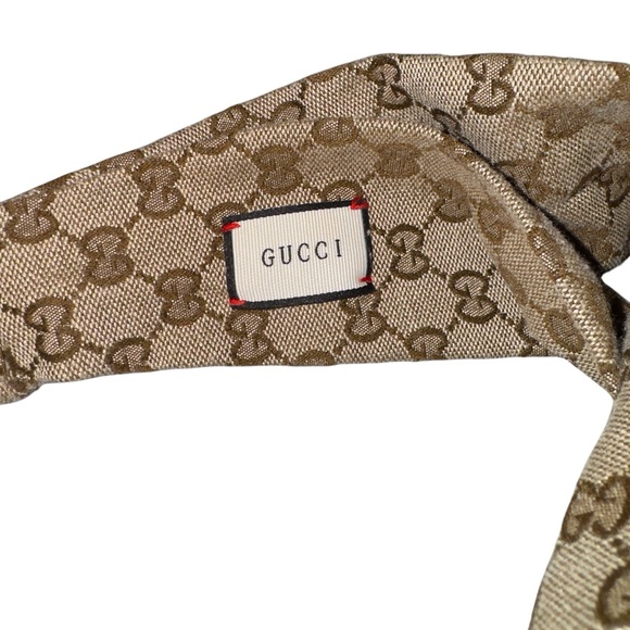 GUCCI Monogram Headband GG Print Twist Tan - Picture 3 of 5